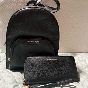 Michael Kors, backpack and wallet